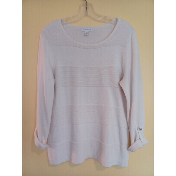 Charter Club ivory cottonblend sweater M winter white pullover classic - Picture 1 of 10